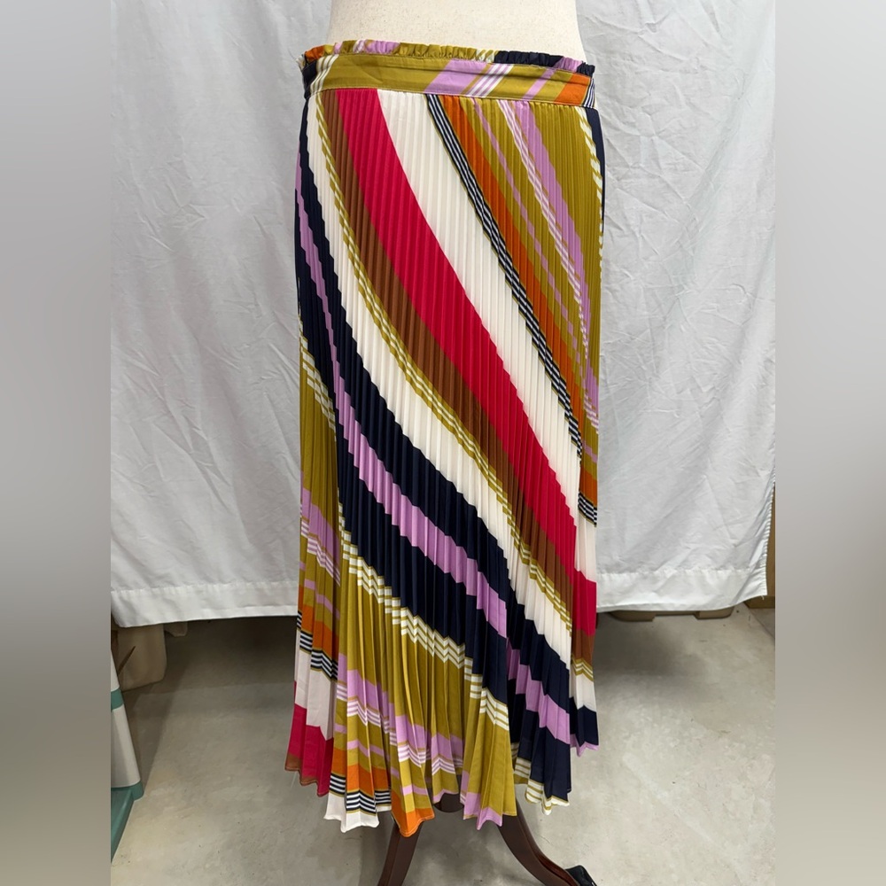Anthropologie Maeve Multicolor Pleated Midi Skirt